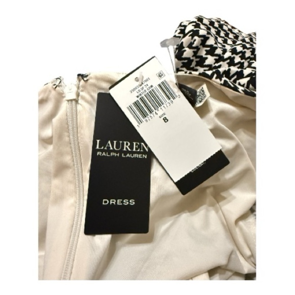 Lauren Ralph Lauren Houndstooth Wrap-Style Dress – Size 8 - Picture 5 of 6